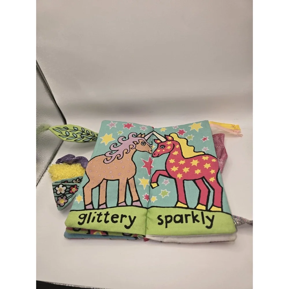 Jellycat Soft Plush Baby Book Unicorn Tails Textures Sound Crinkle Ann Wilkinson